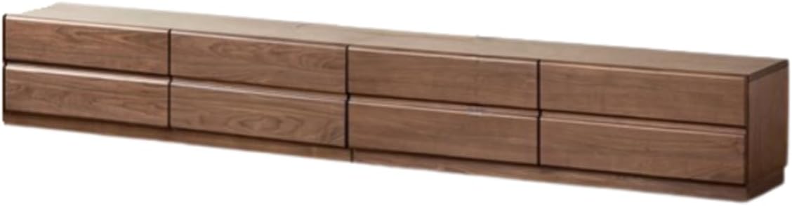 GVAwood Oak, Black Walnut Solid Wood TV Cabinet. 94.4x13.7x13.7 inch / 240x35x35 cm/Rich Dark Walnut Color/Black Walnut TV Cabinet Left + Right