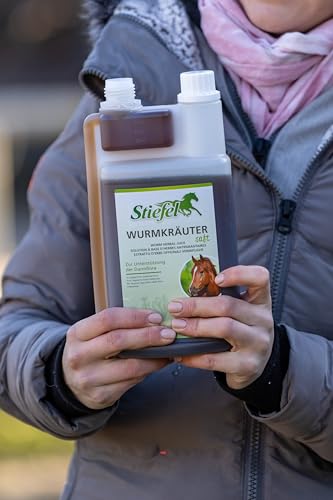 Stiefel Wurmkräutersaft für Pferde, aus einer 100% naturbelassenen Kräutermischung, kann zur Unterstützung der Darmflora beitragen, keine Wurmkur, flüssig, 1l