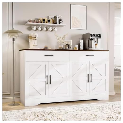 Modern Wood Farmhouse Buffet Cabinet