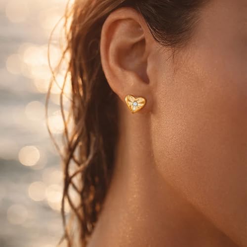 Image of Rubans Demi Fine Stainless Steel Stud Earrings Daily Gift for Women & Girls