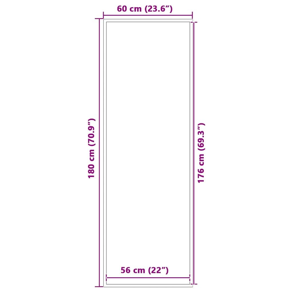 Felpudo marrón 60 x 180 cm, antideslizante, de polipropileno con parte trasera de PVC, alfombra de entrada resistente para pasillo, pasillo, terraza, interior y exterior