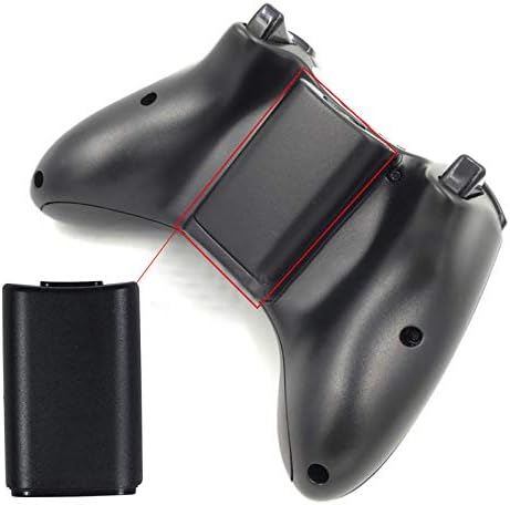 Miniatura 5 de E-outstanding Funda de batería 2 unids negro AA batería trasera cubiertas titulares conchas para Xbox 360 controlador inalámbrico