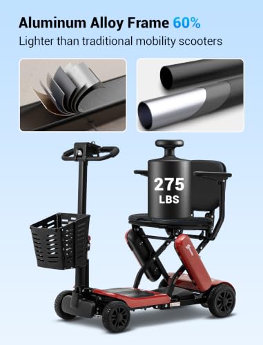 Image of Aotedor Foldable Mobility Scooter for Seniors, 20 Miles Long Range Safe & Comfortable Lightweight Folding Scooter with 275lb Capacity All-Terrain Airline Cruise & FSA Approved - Extended Range