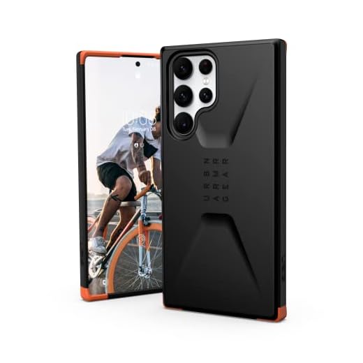 Urban Armor Gear Civilian Housse Samsung Galaxy S22 Ultra Coque [Officiellement certifiée Designed for Samsung, Wireless Charging Compatible Cover, Résistante aux Chutes] Noir