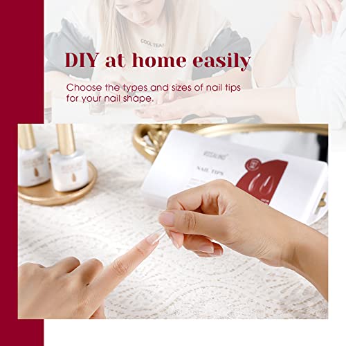 264Pcs Clear Medium Almond Nail Tips,Rosalind Full Cover Clear Fake Nails With Box,12 Size Almond Nail Tips Acrylic False Nail Tips For Nails Extension Diy Nail Art Salon At Home #TOP3