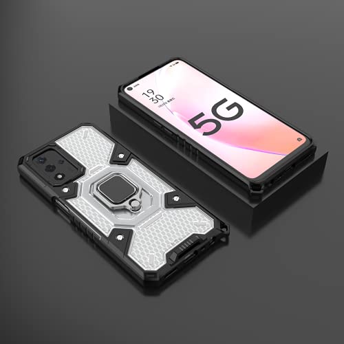 Image of zivite TPU Tough Armor Bumper Back Case Cover For Oppo A93 5G / A93S 5G|Ring Holder & Kickstand In-Built|360 Degree Protection Back Case Cover For Oppo A93 5G / A93S 5G (Transparent)