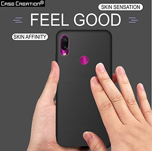 Image of Case Creation Luxurious OG Series for Xiaomi Redmi Note7 Case Cover,Anti-Dirty Slim Case Frosted Matte Cute Candy TPU Raised Bezel (Splash of Color) Back Cover for Redmi Note 7 -Black