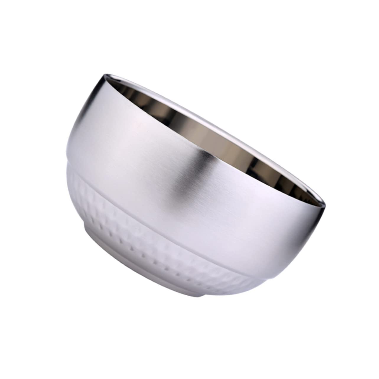 ABOOFAN Lot De 3 Bols À Soupe En Acier Inoxydable De 14 Cm Double Couche D'isolation Bol À Riz Bol De Service Alimentaire Incassable Argenté