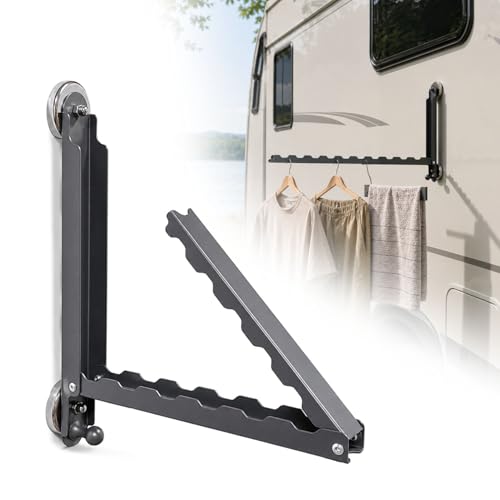 Honsary RV Clothes Drying Rack 16 Retractable Magnetic Foldable Drying Rack for Rv Camper Trailer Boat No-Drilling Portable Drying Racks for Laundry for Any Metal Surface Alloy Steel Construction