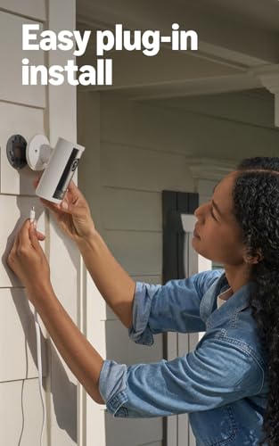 Image of Ring Battery Doorbell (newest model), Speckled Gray with Outdoor Cam Pro, Plug-In White