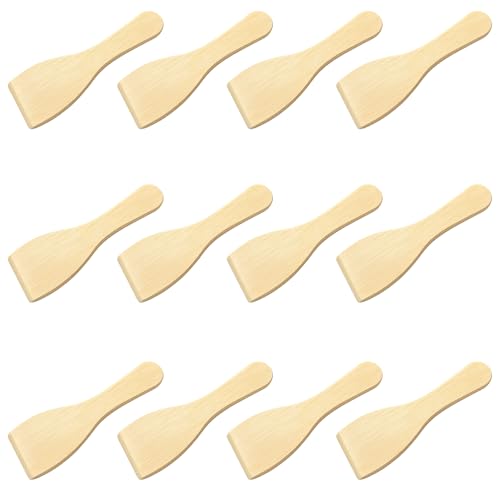 12 StüCk Holzspatel Wooden Spatula Spatel Holz Holzspatel KüChe Raclette-Spatel Aus Holz KüChenutensilien FüR Antihaft-Pfannen KäSegrills Gourmet-Bretter Bratpfannen Fondue