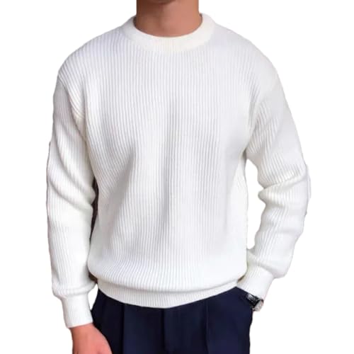 Men's Trendy Slim Fit Sweater Crew Neck Long Sleeve Pullover Japanese Korean Style Knitted Top - Main Image