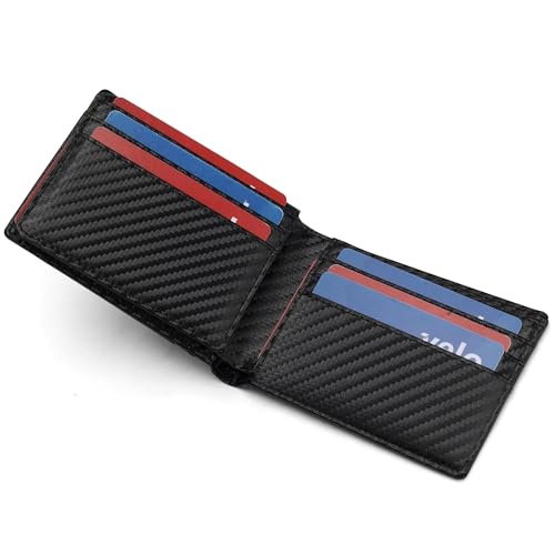 Slim RFID Blocking PU Leather Wallet for Men - Carbon Fibre | Mens Bifold Wallet with Gift Box, Holds Up to 15 Cards, Durable Anti-Scratch Leather, Ideal Gift for Father's Day, Birthdays & Occasions3
