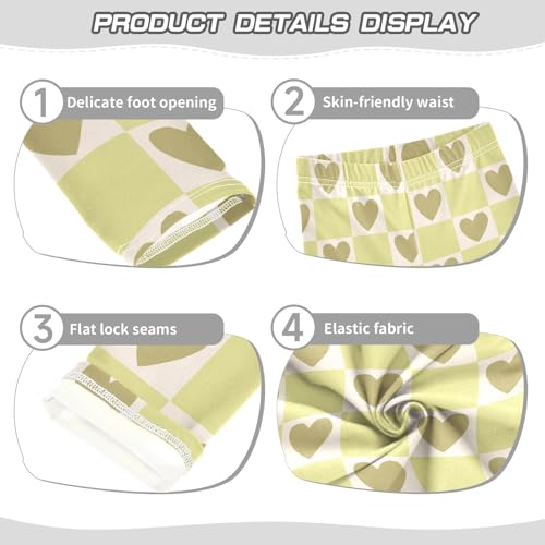 Cartoon Yellow Hearts Girls Leggings Soft Comfortable Athletic Leggings Dancing Pants for 4-10 Years3