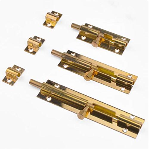 2pcs Door Bolt Brass Barrel Slide Lock with Screws for Bathroom Toilet Door 4inch, 4“ Pack-of-2 - Image 4