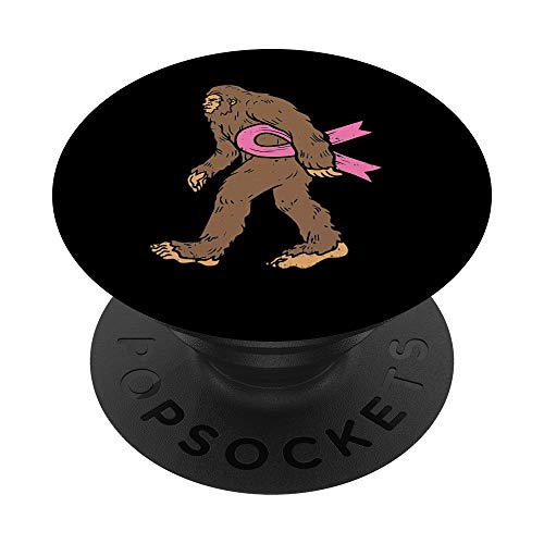 Bigfoot Sasquatch Breast Cancer Funny Awareness Ribbon Gift - PopSockets Ausziehbarer Sockel und Griff für Smartphones und Tablets