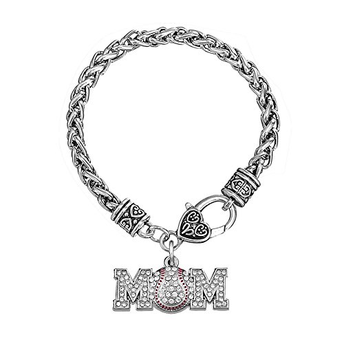 Image of Mom Nana Sister Charm Crystal Heart Bracelet