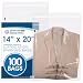 100 Count - 14” X 20” Self Seal 1.5 Mil Clear Poly Bags with Suffocation Warning, Permanent Adhesive & Premium Durability (Other Sizes Available)