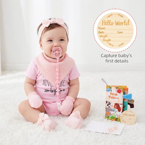 Image of Defresit 13Pcs Baby Shower Gift, Baby Girl Gift Basket