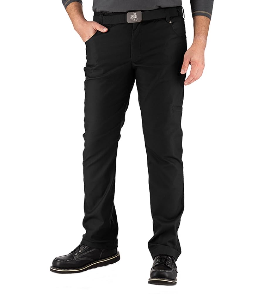 Legendary Whitetails Men's Stretch Woven Canvas Straight Leg Pant Casual, Black, 36W x 30L