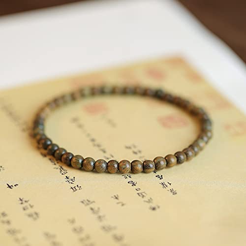 Pulsera Mala de Madera Verde Natural 6mm miniatura 3
