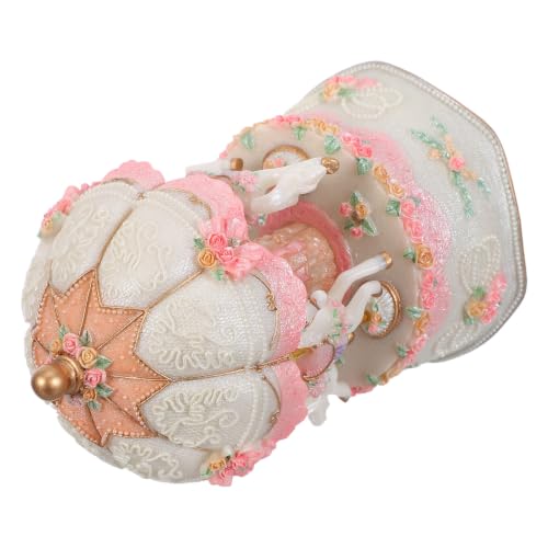 JOINPAYA Caja de Giratorio con Luz LED White y Mecanismo de Cuerda, Figura Vintage de Caballo en Resina, Obsequio Adecuado para Cumpleaños y Navidad