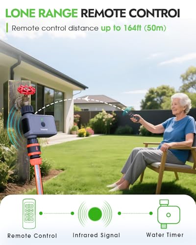 Insoma Sprinkler Timer with Remote Control, Water Hose Timers, Turns Water Off Automatically, Up to 120 Minutes of Run Time, Irrigation Timer for Lawn, Drip, Soaker Hose, and Garden, 1 Outlet