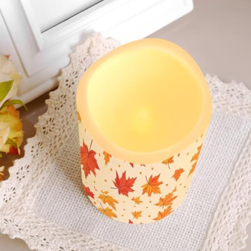 Image of Thanksgiving Day Color Changing Electric Candles | Pumpkin Flameless Candle Set with Remote Control, Battery Operated Fake Candles for Kitchen Room Home fall decor, 4 Pack