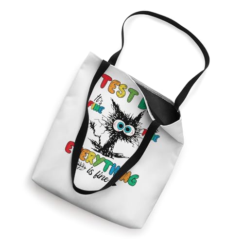 Test Day Funny Stressed Cat Teacher Student Kids Testing Day Tote Bag