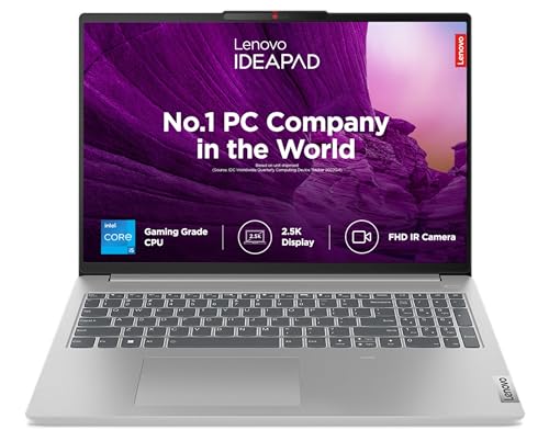 Lenovo IdeaPad Slim 5 13th Gen Intel Core i5 13500H 16″ (40.6cm) 2.5K IPS 350Nits Laptop (16GB/1TB SSD/Win 11/Office 2021/Backlit KB/FHD 1080p Camera/Alexa/3 Month Game Pass/Grey/1.89Kg), 82XF0077IN Lenovo IdeaPad Slim 5 13th Gen Intel Core i5 13500H 16″ (40.6cm) 2.5K IPS 350Nits Laptop (16GB/1TB SSD/Win 11/Office 2021/Backlit KB/FHD 1080p Camera/Alexa/3 Month Game Pass/Grey/1.89Kg), 82XF0077IN