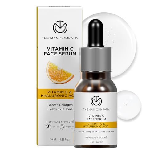 Image of The Man Company 40% Vitamin C Face Serum With Hyaluronic Acid | Boosts Collagen | Glowing & Brightening Skin | Soft, Smooth & Supple | All Skin Types - 10ml | Valentine gift Set for boyfriend