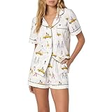 Bed Head PJs Womens Matching Pajamas - Soft Organic Short Sleeve Button Down PJ Shirt & Shorts Set - Sleepwear & Loungewear, Fashion Week, Small