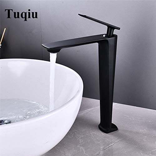 Mitigeur de lavabo noir haut pour vasque de salle de bains moderne