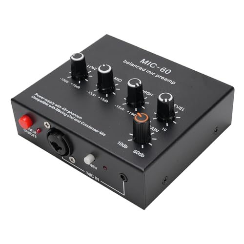 Mic Preamp with 48V Power, XLR & 3.5mm/6.35mm Output
