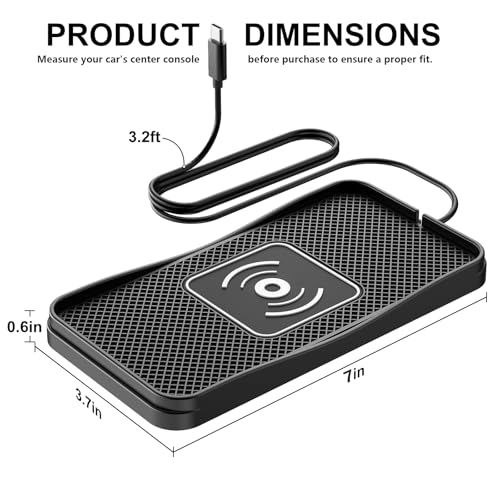 Image of 15W Non-Slip Wireless Car Charger Pad Type-C