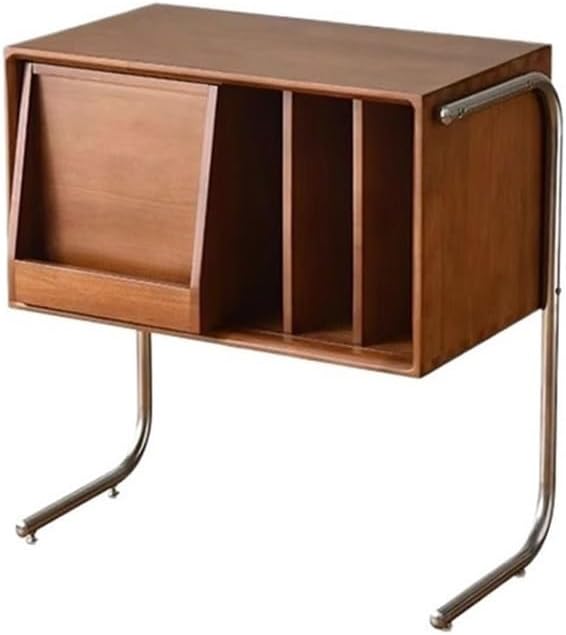 Cd Rack Creativity Floor Standing Wooden Vinyl Record Storage Cabinet with Sliding Display Doors for Home Office,