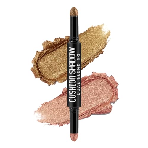 Apooliy Waterproof Cream Eyeshadow Stick,Shimmer 2 in 1 Eye Shadow Pen,Highly Pigmented,Easy to Apply,Champagne Highlighter,Long-Lasting