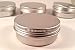 Empty Flat Metal cosmetic Tin 2oz W/screwtop New salve, lip balm, lotion bar … (16)