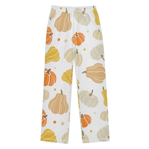 Boys' Pants Autumn Colorful Pumpkin Long Bottoms Jogger Pants Elastic Waist Trousers with Pockets S-XL
