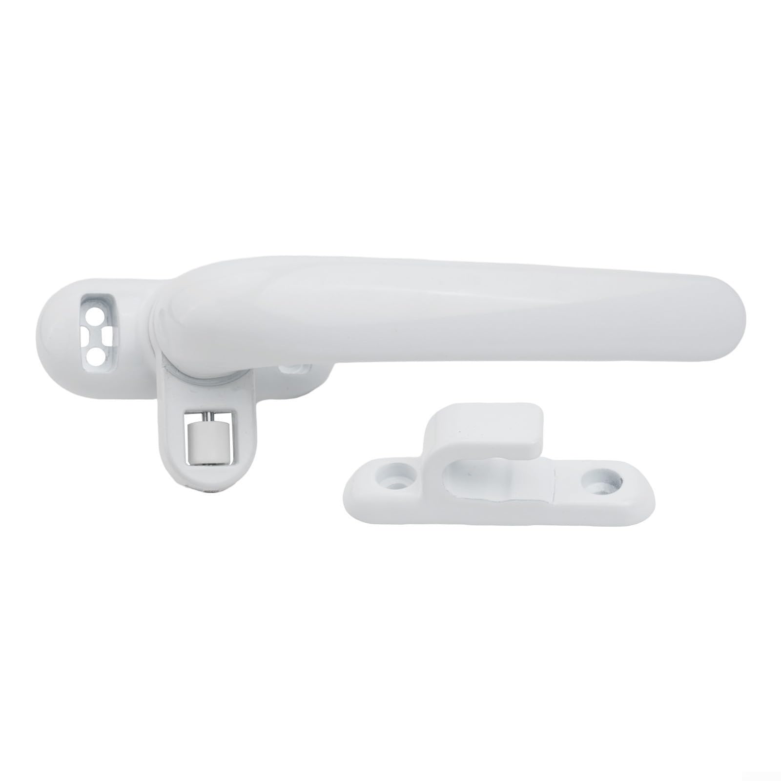 Manija de aleación de aluminio para puertas y ventanas, manija de puerta antirrobo con mecanismo de bloqueo seguro, agarre cómodo plano, fácil instalación (blanco derecho)
