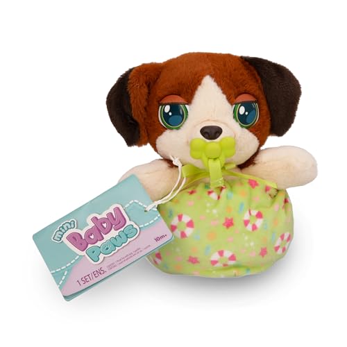 Mini Paws Baby Beagle, Interaktiver Babyhund zum Herumtragen und Kuscheln, der Laute von Sich gibt - inkl. eines Tragebeutels, Empfohlen für Kinder ab 3 Jahren