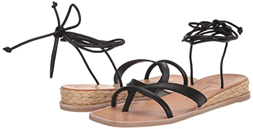 Dolce Vita Women's Prax Flat Sandal, Black Leather, 9 #TOP6