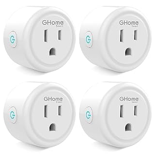 GHome Smart Plug Mini, WiFi Smart Outlet Plug Works with Alexa and Google Home, Timer Outlet with APP Control, 2.4GHz Network Only, No Hub Required, ETL FCC Listed (4 Pack), White