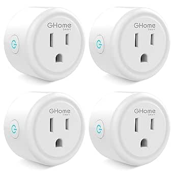GHome Smart Plug Mini, WiFi Smart Outlet Plug Works with Alexa and Google Home, Timer Outlet with APP Control, 2.4GHz Network Only, No Hub Required, ETL FCC Listed (4 Pack), White