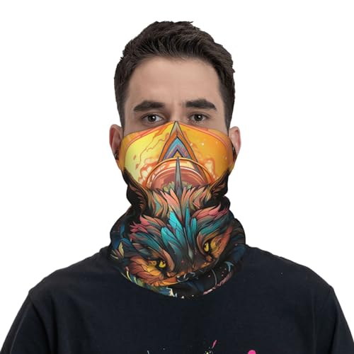 Bandana para cuello con diseño animal y fases lunares, cubierta facial pasamontañas para motocicleta, ciclismo, esquí para mujeres y hombres miniatura 2