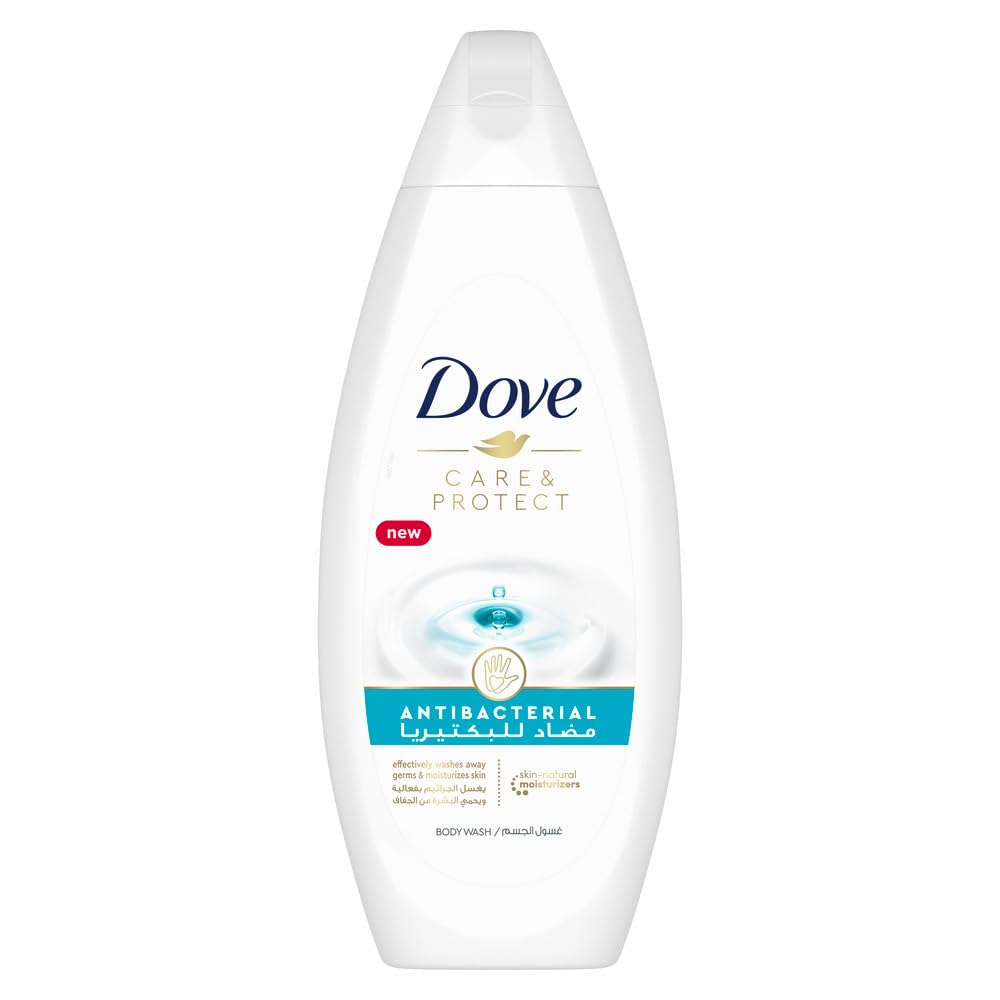 DOVE Care & Protect Body Wash, for all skin types, Antibacterial, with moisturising formula to protect from dryness and germs, 250ml