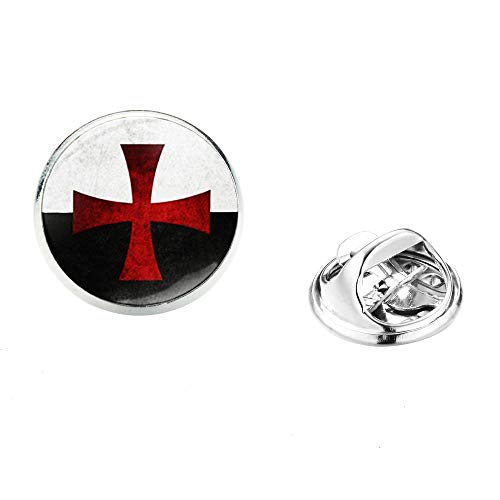 Vintage Tempelritter-Brosche Kreuzritter Salomons Freimaurerzeichen Glas Edelstahl Broschen Kragennadeln Klassische Kreuzabzeichen Cover