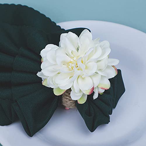 Resoye Artificial Flower Napkin Rings Set Of 6, Silk Yellow Daisy Napkin Buckles Rings Handmade Chrysanthemum Flower Napkin Rings Fake Floral Napkin Ring Holder For Home Kitchen Weddings Table Decor #TOP7