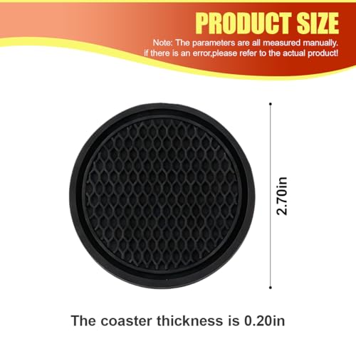 YoRise 4 Piezas Portavasos para Auto 2.7 Pulgadas Negro miniatura 2