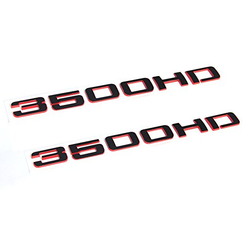 Image of 2pack OEM 3500HD Letter Nameplate Emblem 3500 HD Badge Replacement for Silverado Sierra Glossy (2007-3018 Redline)
